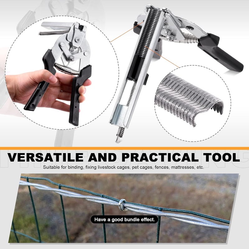 Tanstic طقم كماشة حلقة مسمار نوع M 1201 قطعة، بما في ذلك كماشة حلقة الخنزير وأدوات اليد لتثبيت الأثاث وإصلاح أدوات اليد مع 1200 قطعة مسامير فولاذية مجلفنة لتثبيت السياج - Image 3